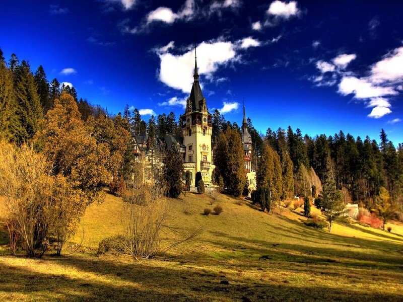 Peleș Castle — Blue, Dramatic, Autumn
