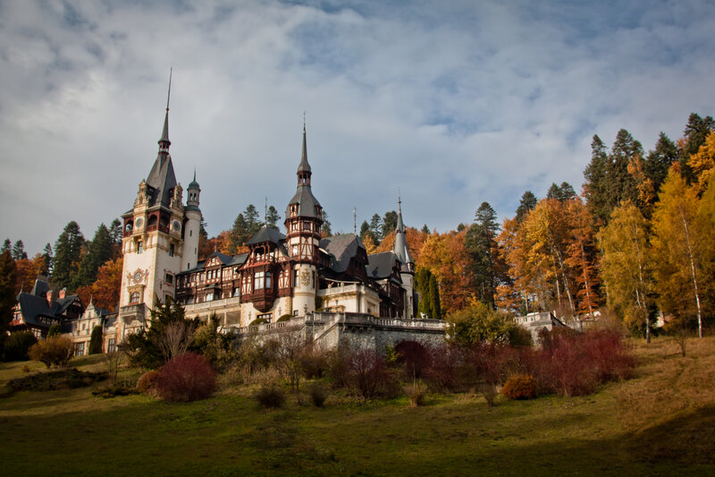 Peleș Castle — Green, Dramatic, Autumn