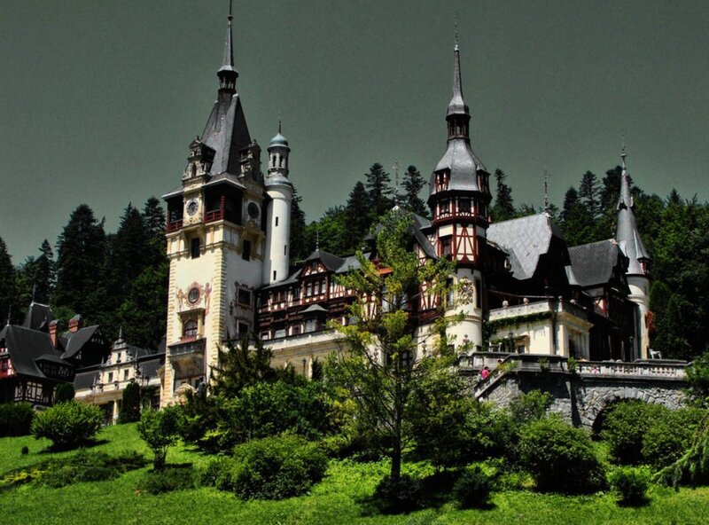 Peleș Castle — Green, Dramatic, Photograph