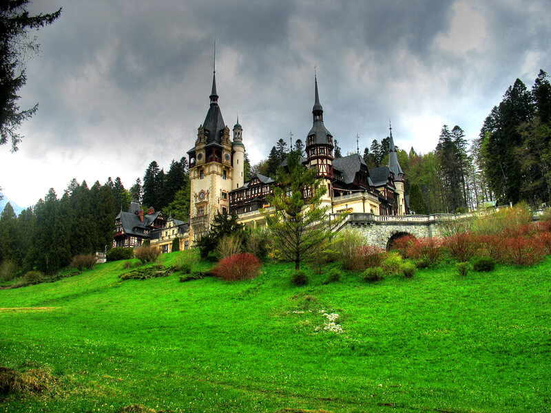 Peleș Castle — Green, Dramatic, Spring