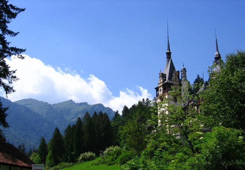 Peleș Castle in the mountains