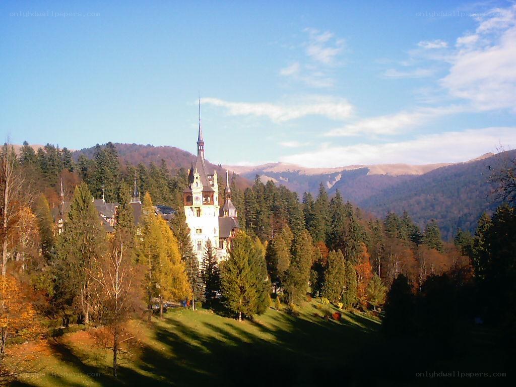 Peleș Castle in the mountains