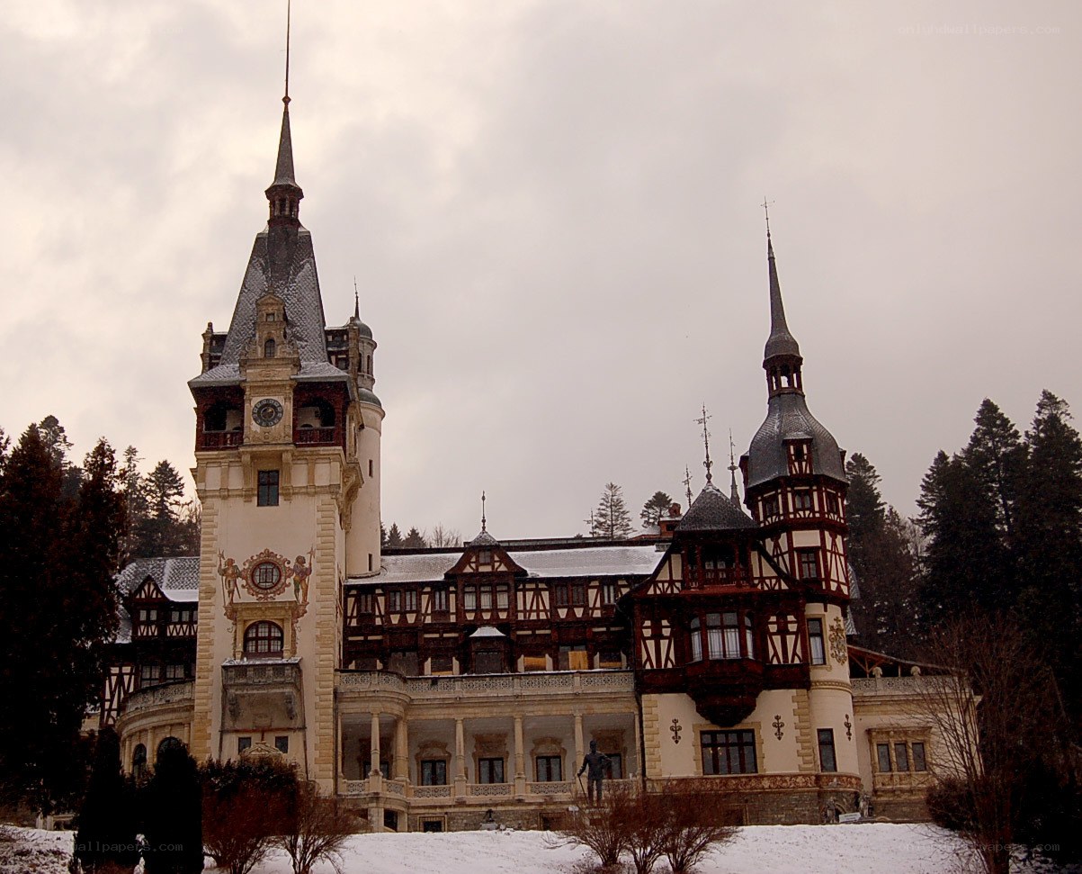 Peleș Castle in winter