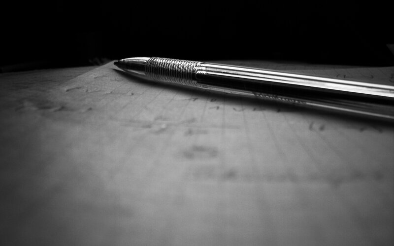 Pen on a notebook page