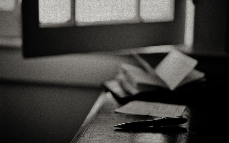 Pen on Wooden Table