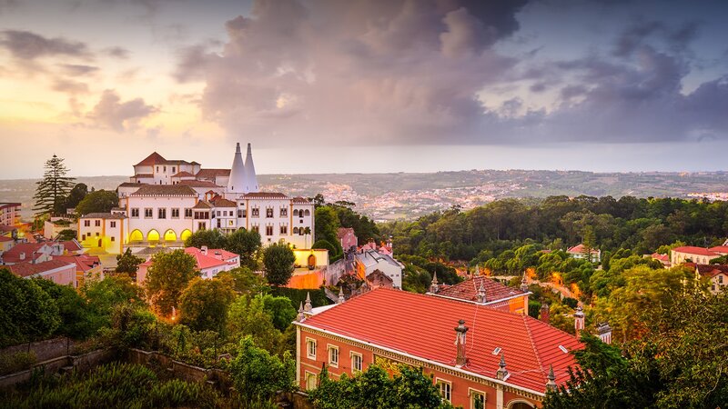 Pena Palace at Sunset — Red
