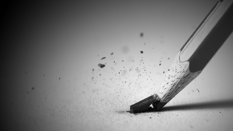Pencil breaking on surface