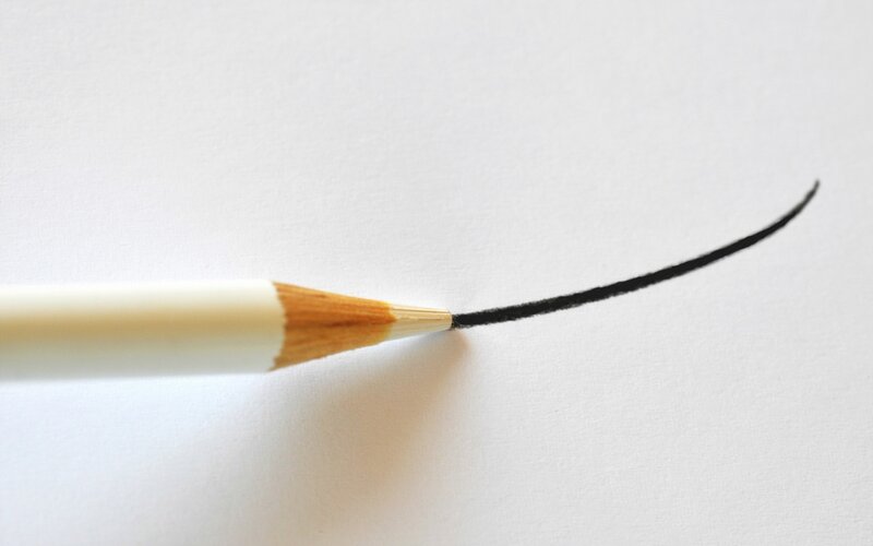 Pencil Drawing a Line — White