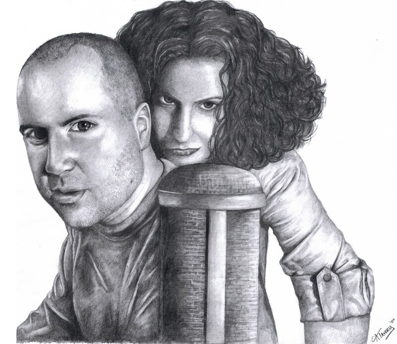 Pencil drawing of a couple