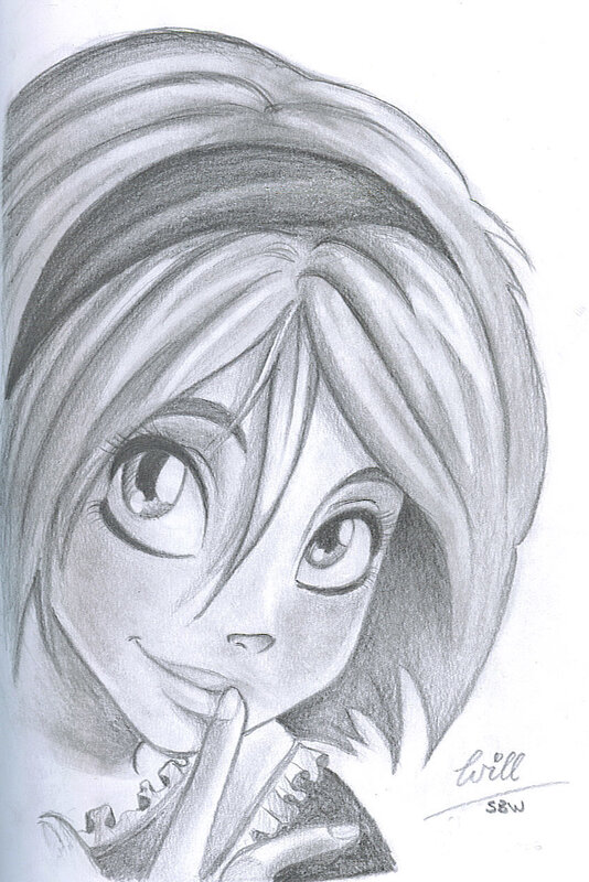 pencil drawing of a girl