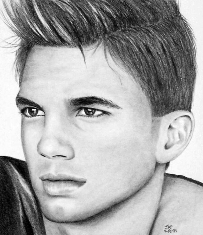 pencil drawing of a young man