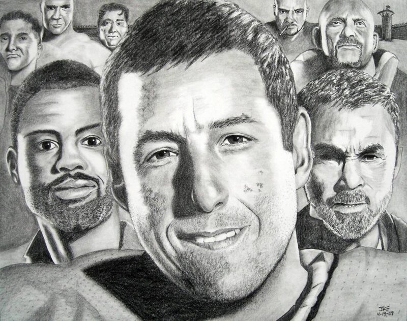 Pencil drawing of Adam Sandler