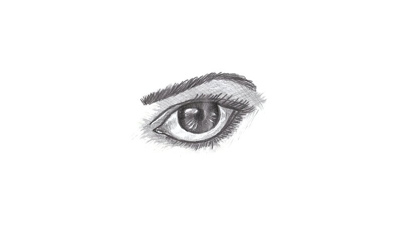 Pencil Drawing of an Eye — Black