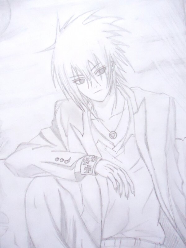 pencil drawing of anime character