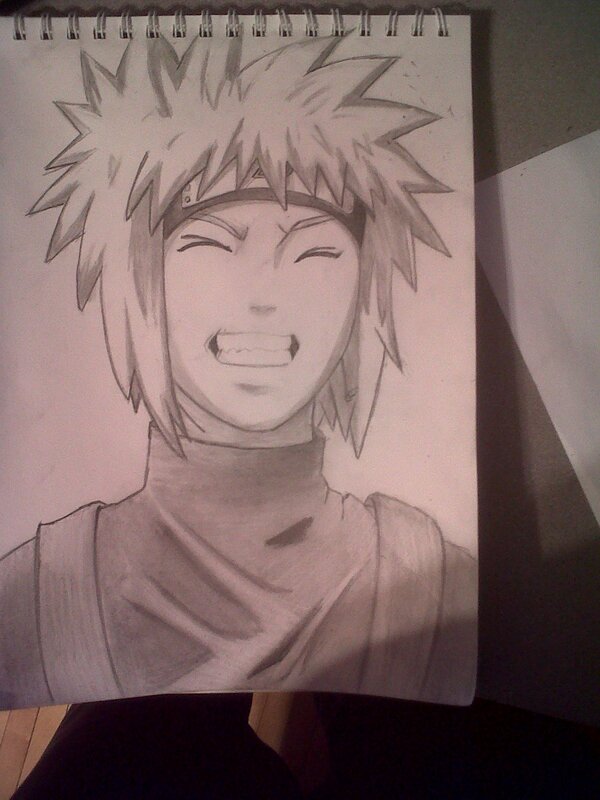 pencil drawing of anime character