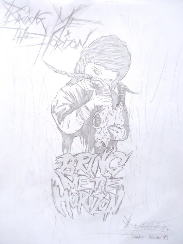 pencil drawing of band logo