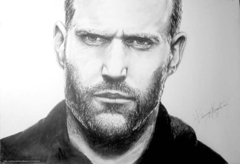 pencil drawing of jason statham