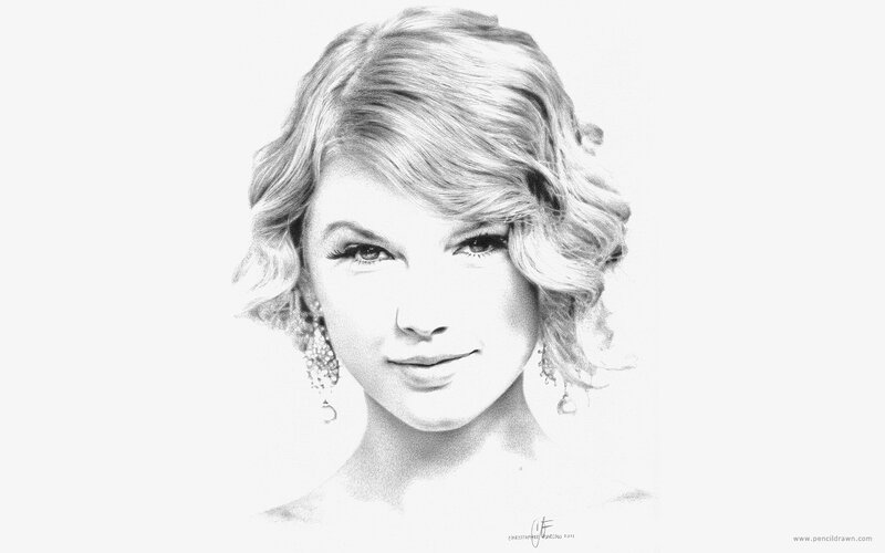 pencil drawing of taylor swift
