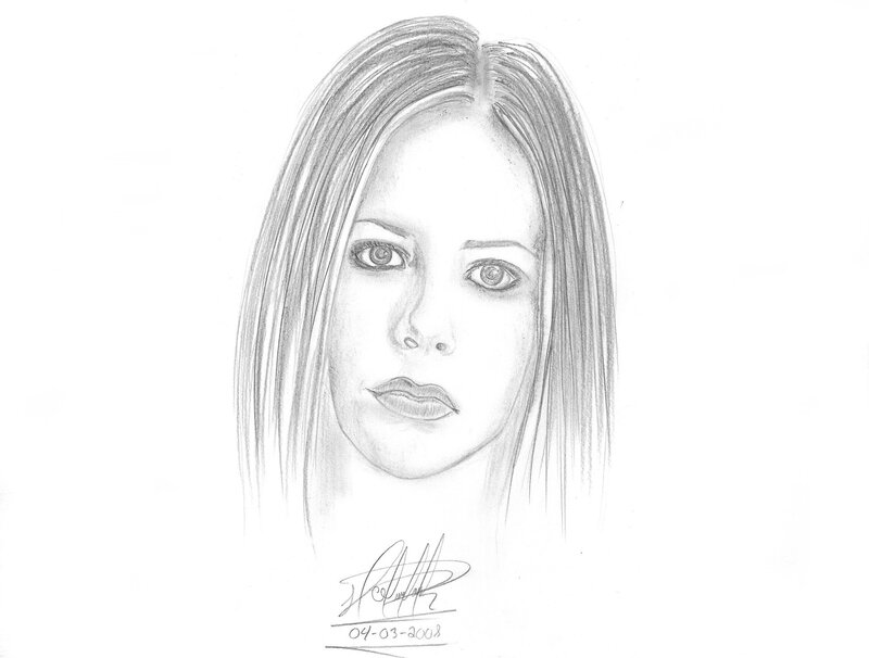 Pencil Drawing of Woman — Black