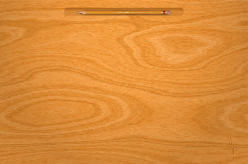 pencil on wooden surface