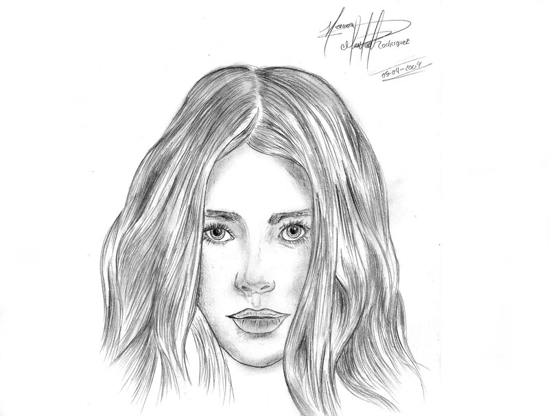 pencil portrait of a woman
