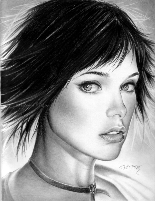 pencil portrait of a woman