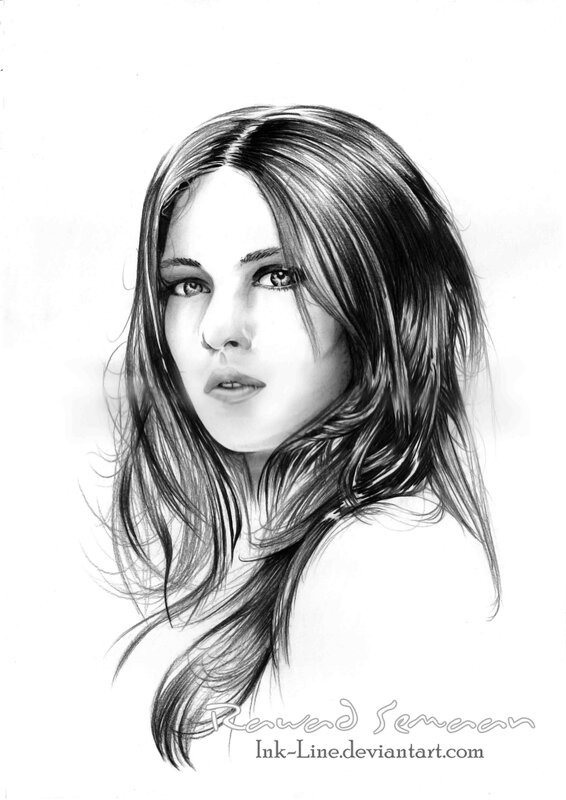 pencil portrait of a woman