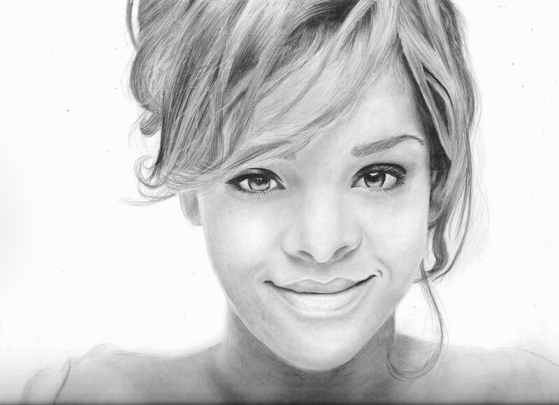 pencil portrait of a woman