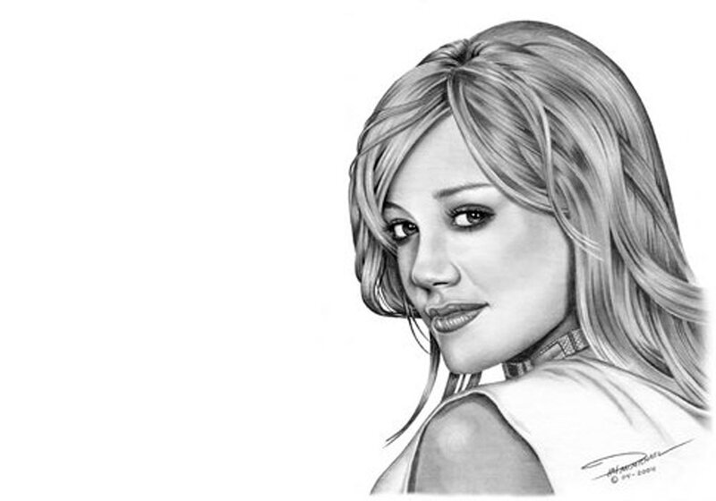 pencil portrait of a woman