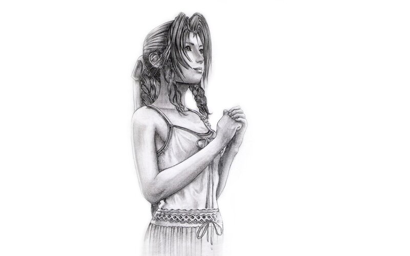pencil sketch of a girl