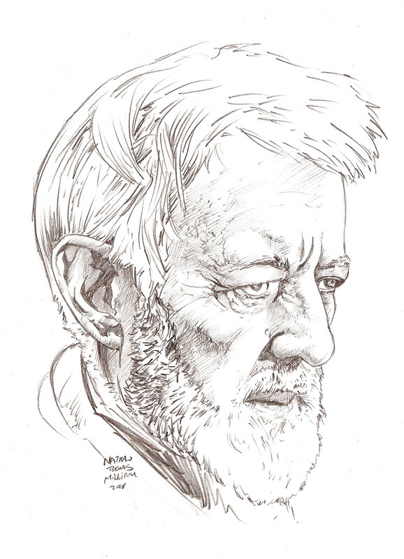 pencil sketch of a man