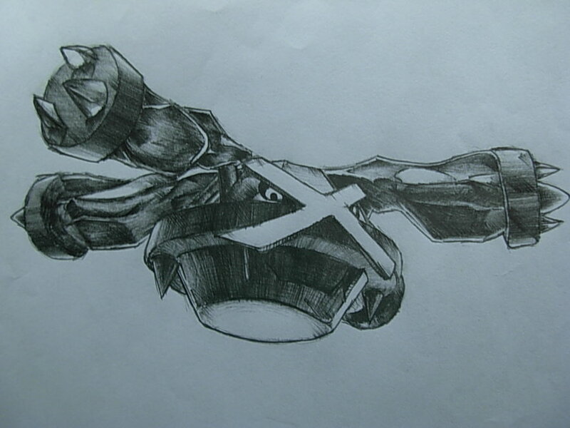 pencil sketch of a mechanical creature