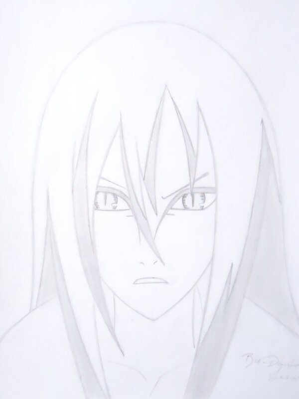 pencil sketch of anime character