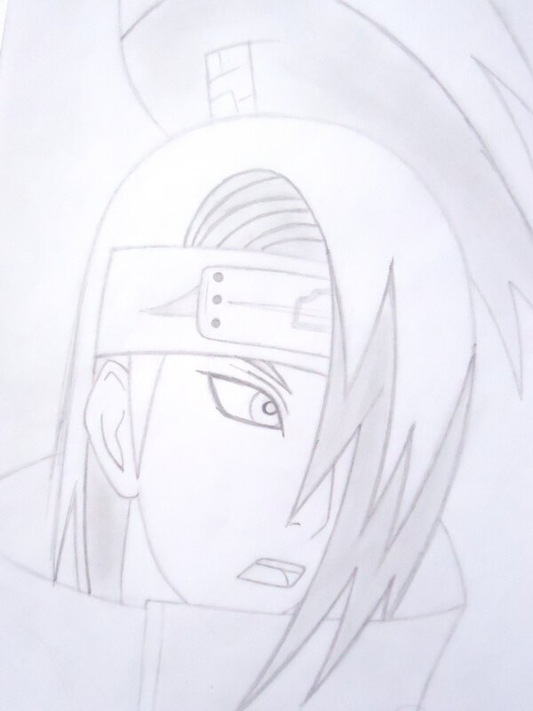 pencil sketch of anime character
