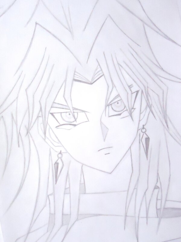 pencil sketch of anime character