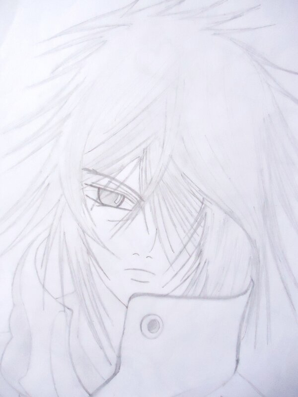 pencil sketch of anime character