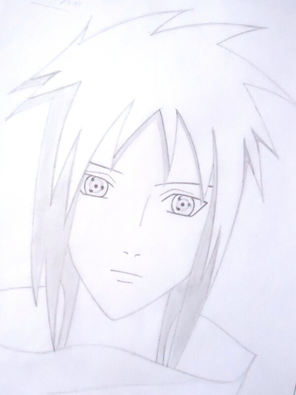 pencil sketch of anime character