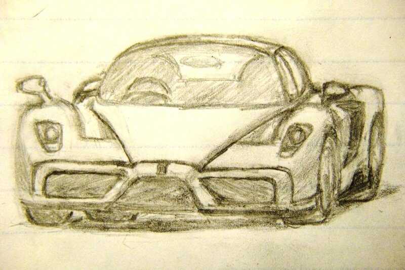 Pencil Sketch of Sports Car