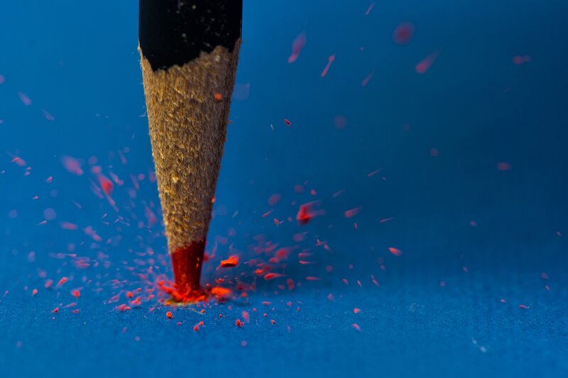 pencil tip shattering on impact