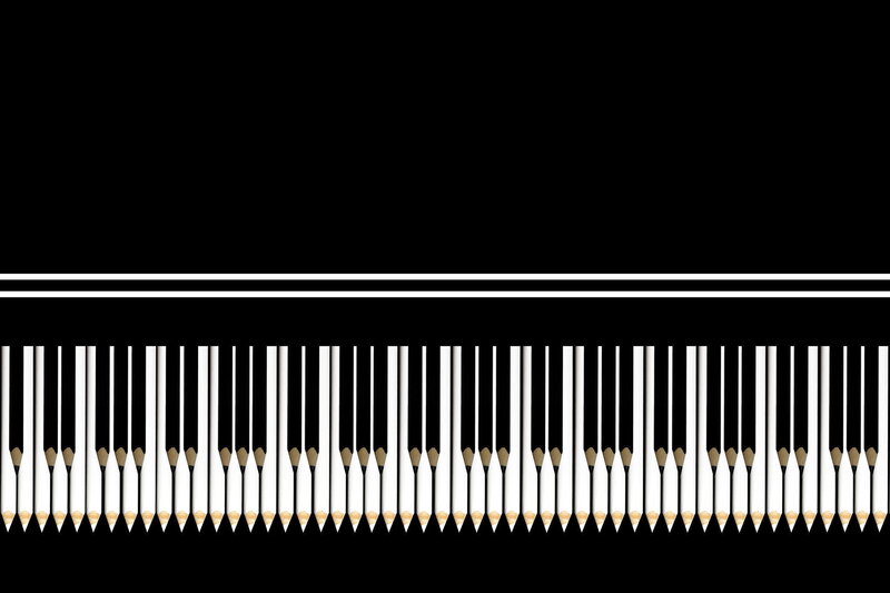 Pencils Arranged as Piano Keys
