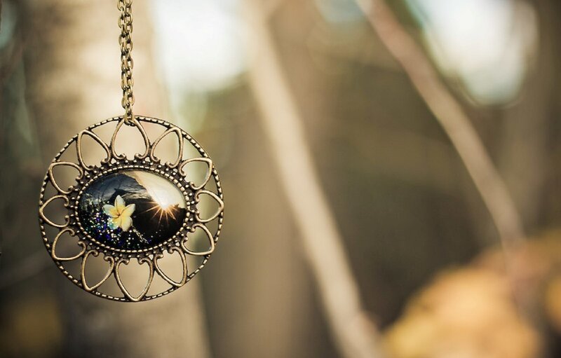Pendant with Flower Image