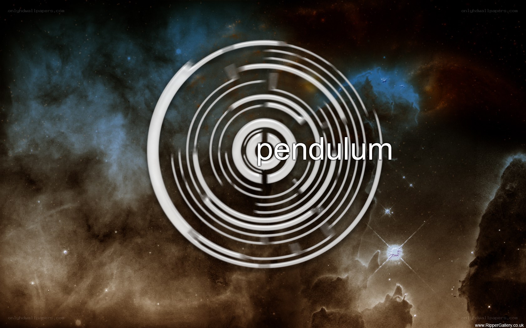 Pendulum logo on space background