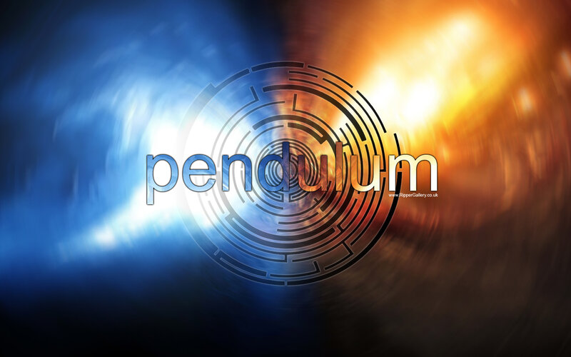 Pendulum logo with abstract background