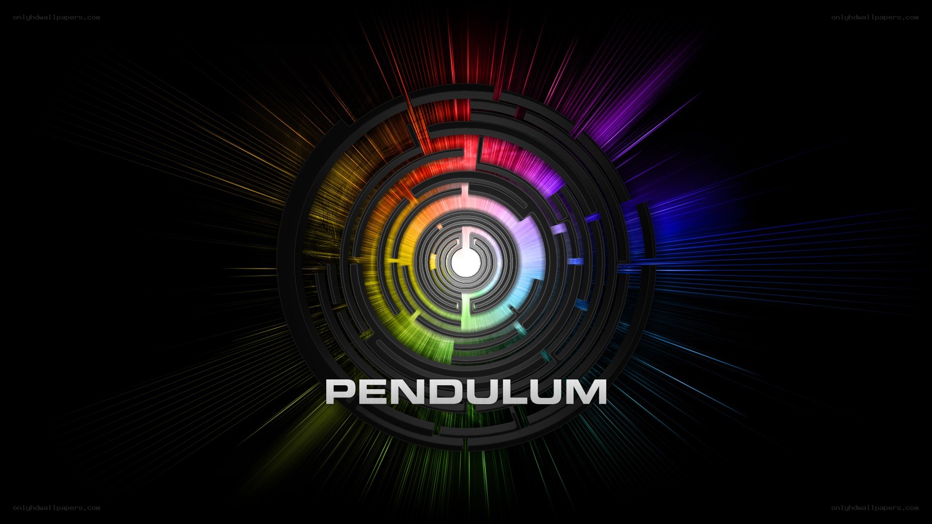 Pendulum logo with colorful light effects