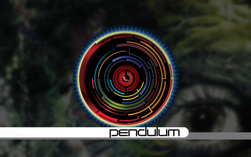 Pendulum logo with eye background