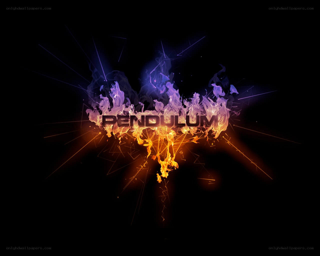 Pendulum logo with fire and energy