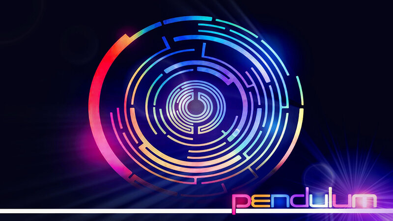 Pendulum logo with neon design