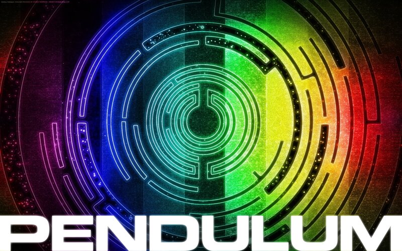 Pendulum logo with rainbow maze