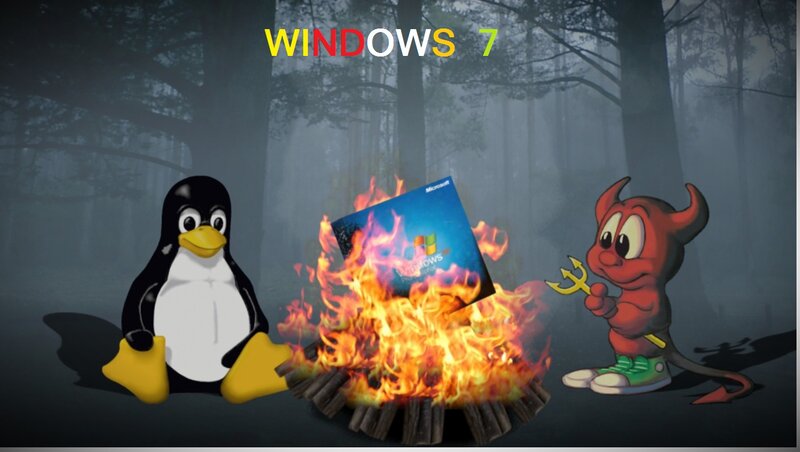 Penguin and Devil by Fire