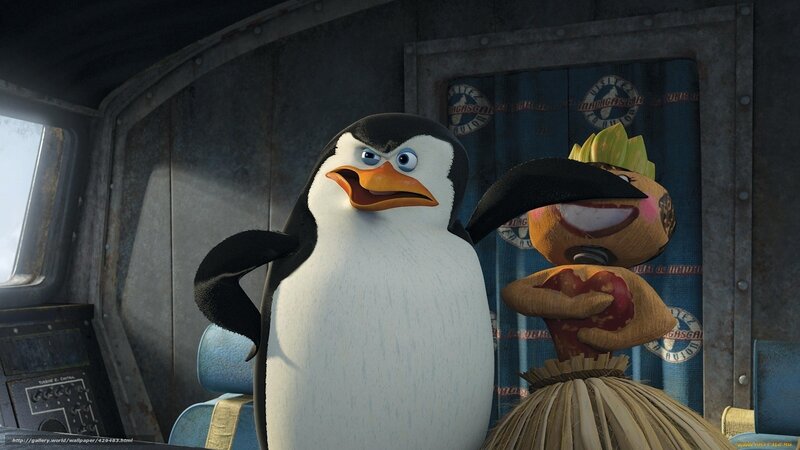 Penguin and puppet in a vehicle